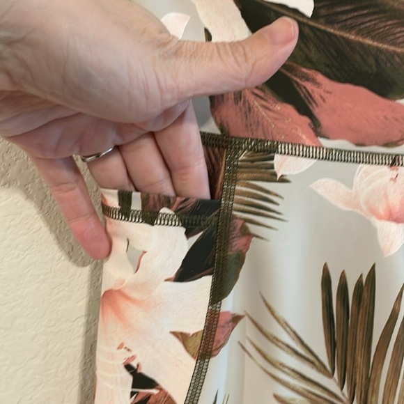 Old Navy Women Leggings Small Green & Pink Floral Powersoft Workout Athleisure - Picture 7 of 14